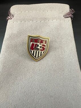 US Soccer Shield Enamel Pin - Red, White, Black, Gold